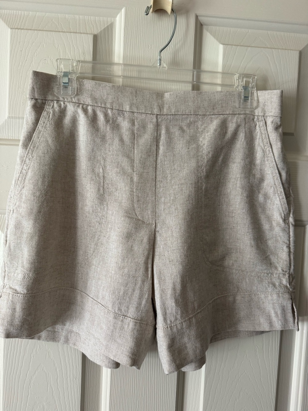 NWT! 🆕 Banana Republic High-Rise Linen Blend Shorts Natural Flax Beige - Small